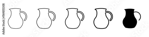 jug icon Simple thin line logo set