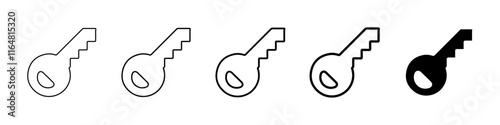 key icon Simple thin line logo set