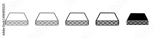 mattress icon Simple thin line logo set