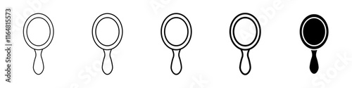mirror icon Simple thin line logo set