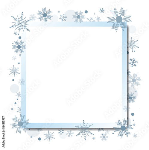 blue holiday picture frame ornament snowflakes