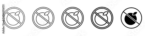 no orange icon Simple thin line logo set