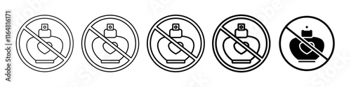 no perfume icon Simple thin line logo set