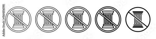 no pillar icon Simple thin line logo set