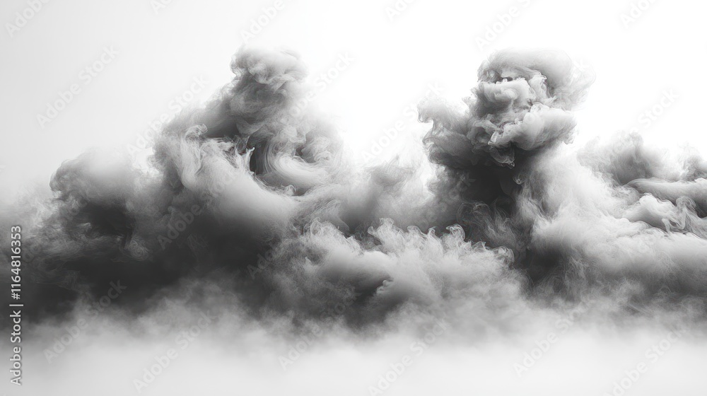 Naklejka premium Dark, swirling clouds against a light background.