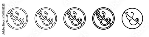 no stethoscope icon Simple thin line logo set