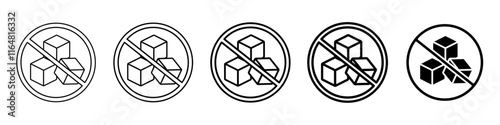 no sugar icon Simple thin line logo set