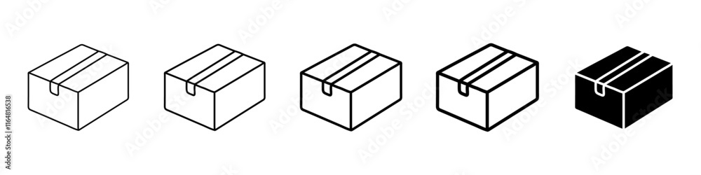 parcel icon Simple thin line logo set parcel icon Simple thin line logo set