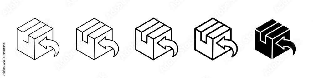 parcel return icon Simple thin line logo set parcel return icon Simple thin line logo set