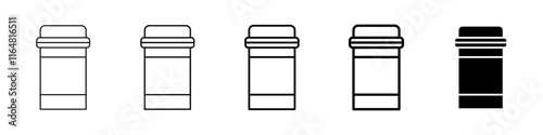painkiller icon Simple thin line logo set