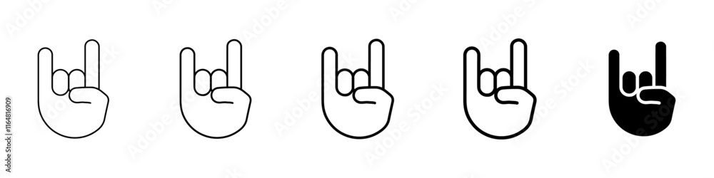 rock gesture icon Simple thin line logo set rock gesture icon Simple thin line logo set