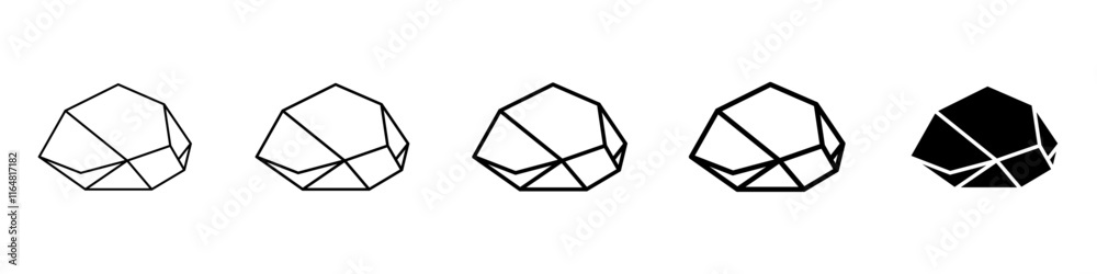 stone icon Simple thin line logo set