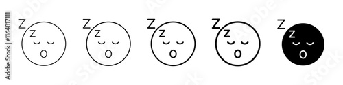 snooze icon Simple thin line logo set