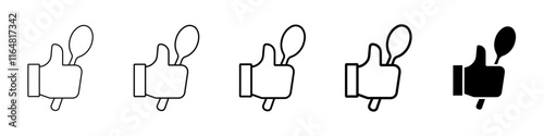 thumbsup icon Simple thin line logo set