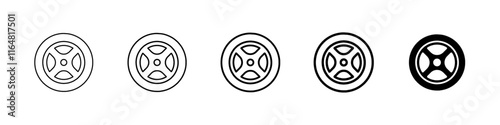 tyre icon Simple thin line logo set