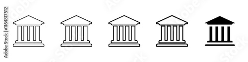 university icon Simple thin line logo set