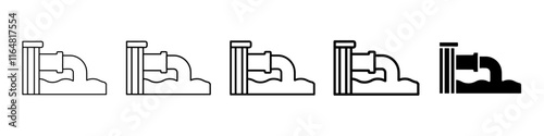 waste water icon Simple thin line logo set