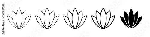 aloe vera icon Simple thin line logo set