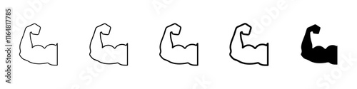 arm flex icon Simple thin line logo set