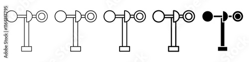anemometer icon Simple thin line logo set