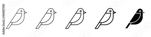 bird icon Simple thin line logo set