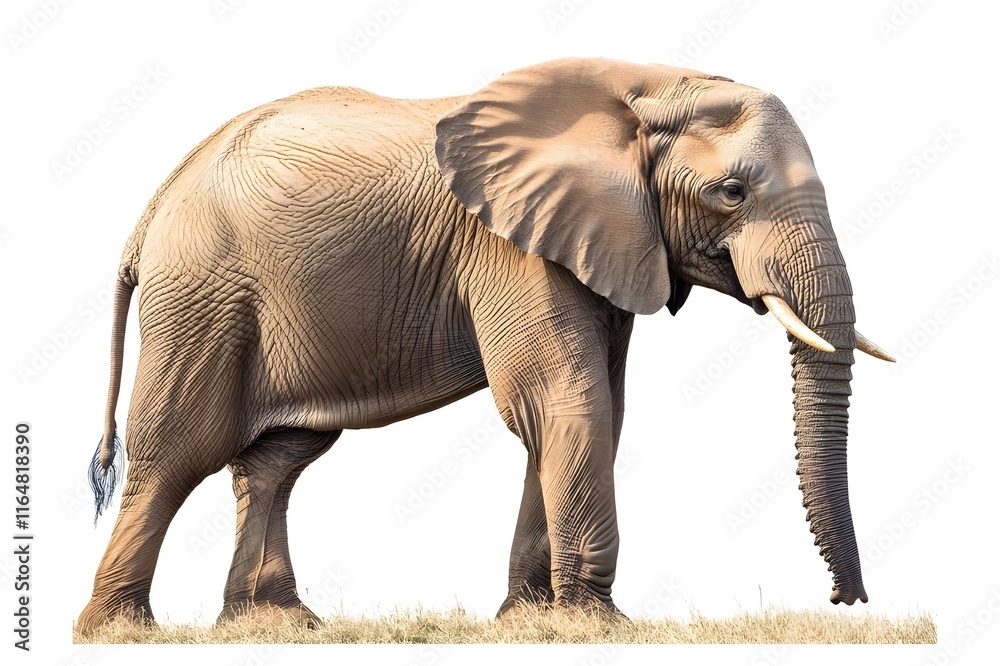 Fototapeta premium Elephant Isolated on White Background.