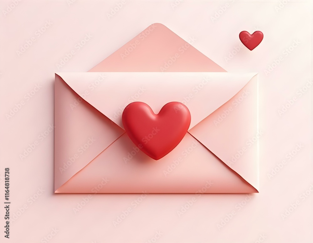 Love letter envelope with heart sticker 3D render icon isolated on transparent background cutout ia Love letter envelope with heart sticker 3D render icon isolated on transparent background cutout ia