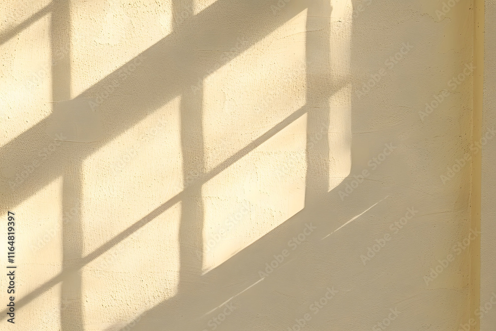 Obraz premium Window Shadow Patterns on Cream Wall