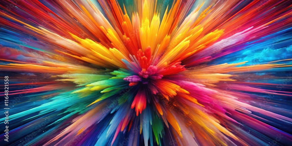 Obraz premium Abstract Vibrant Color Burst A Dynamic Explosion of Hues and Shades