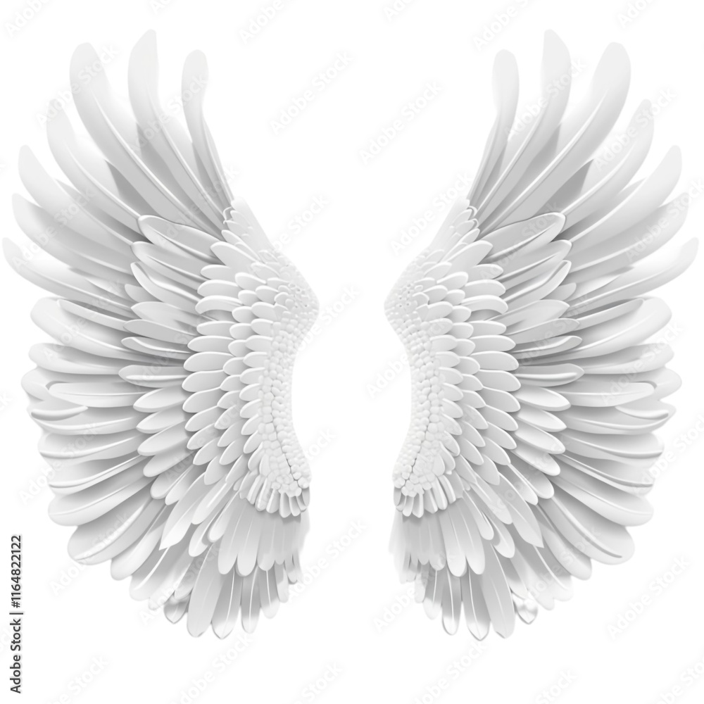 Obraz premium 3D Angel Wings Isolated on Transparent Background