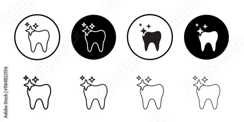 clean tooth icon Thin line vector illustration set