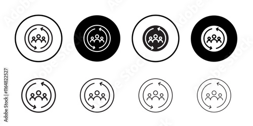 Customer retention icon Thin line vector illustration set