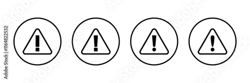 Free Download Exclamation danger sign vector isolated on white background. attention sign icon. Hazard warning attention sign. icon alert. Risk - GFXLoad
