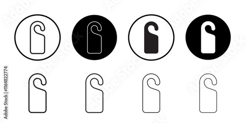 Door hanger icon Thin line vector illustration set