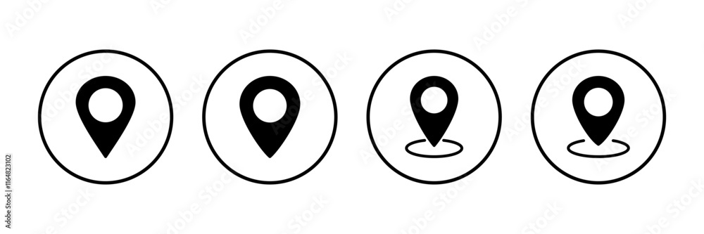 Pin icon vector isolated on white background. Location icon. Map pointer icon. Point. Locator. Address Pin icon vector isolated on white background. Location icon. Map pointer icon. Point. Locator. Address