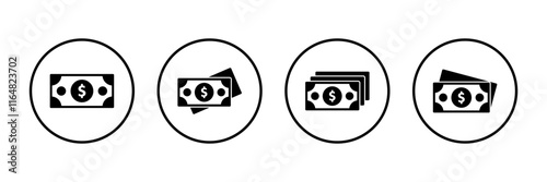 Money icon vector isolated on white background. Money vector icon. Dollar icon