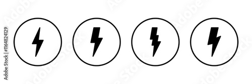 Lightning icon vector isolated on white background. Bolt icon vector. Energy and thunder electric icon