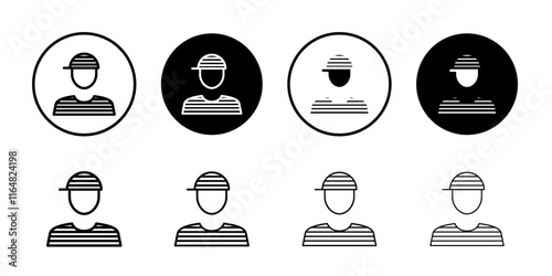 Prisoner icon Thin line vector illustration set