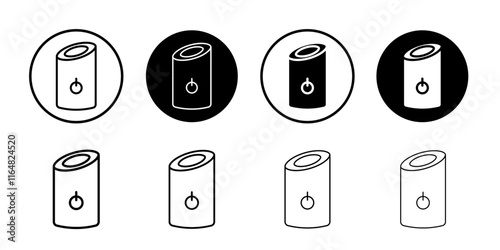Smart speaker icon Thin line vector illustration set