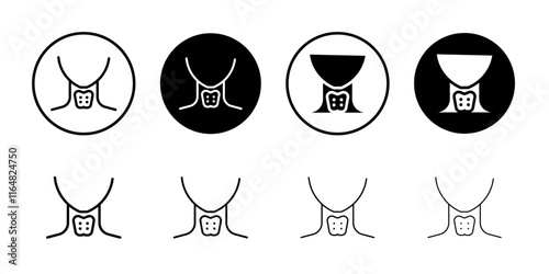Thyroid icon Thin line vector illustration set