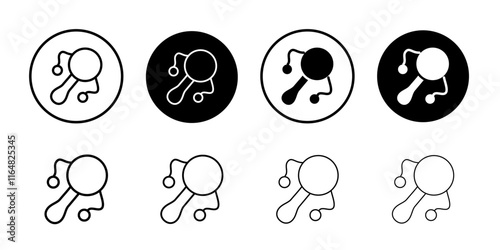 Baby rattle icon Thin line vector illustration set