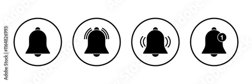 Bell Icon vector isolated on white background. Notification symbol. Bell vector icon