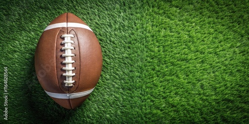 American football on a lush green field, ready for the big game