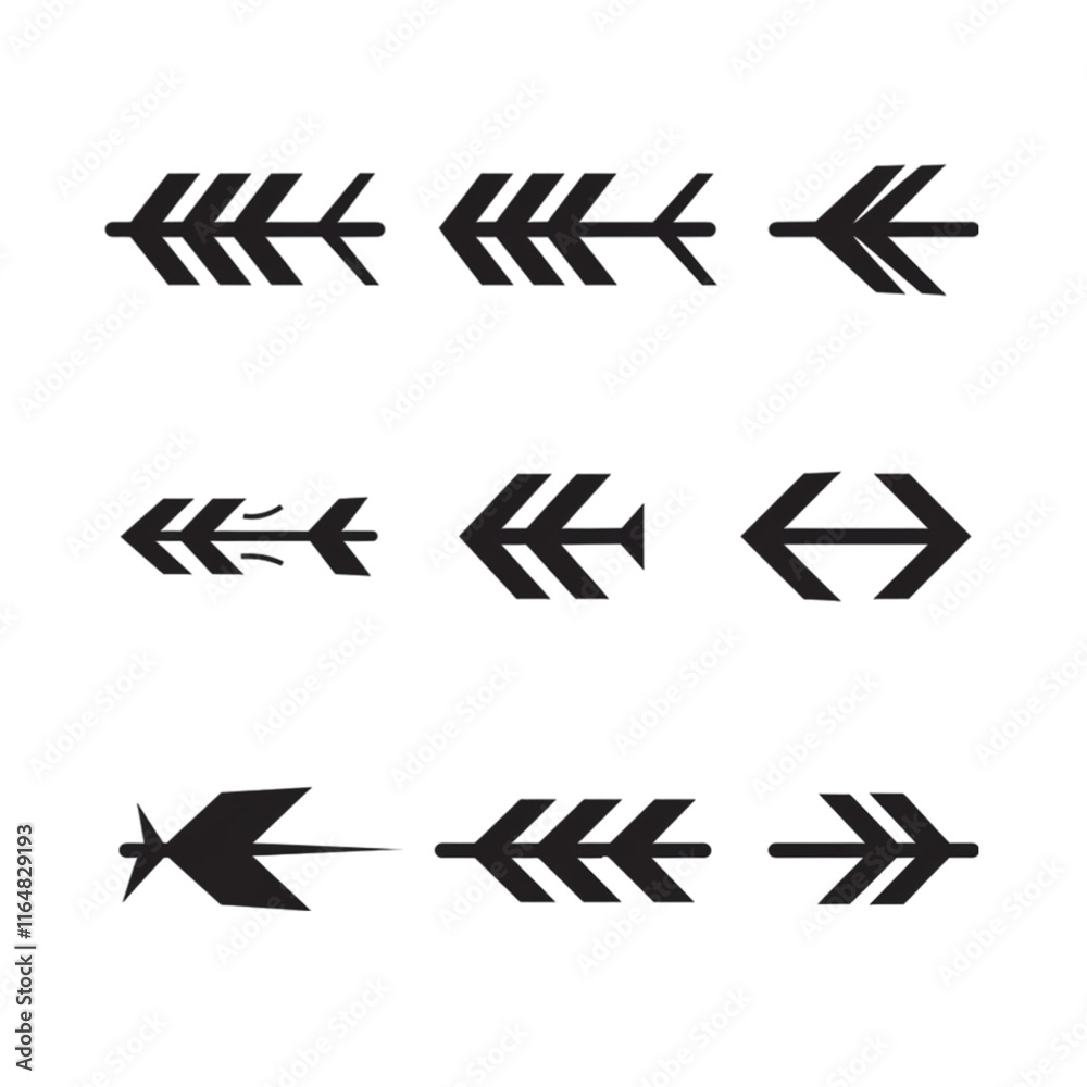 Simple Arrow Shapes Icon Isolated on Transparent Background Simple Arrow Shapes Icon Isolated on Transparent Background