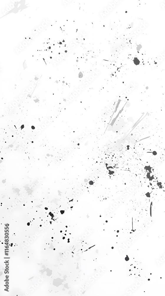 Fototapeta premium Grey and Black Ink Splatter on White Background