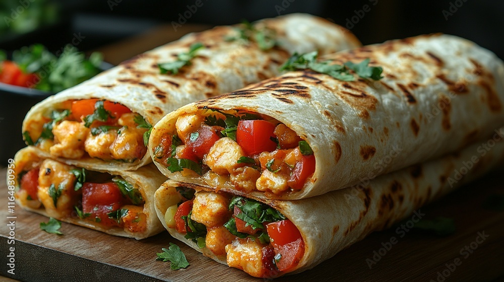 Delicious Grilled Chicken Burritos With Peppers and Cilantro Delicious Grilled Chicken Burritos With Peppers and Cilantro