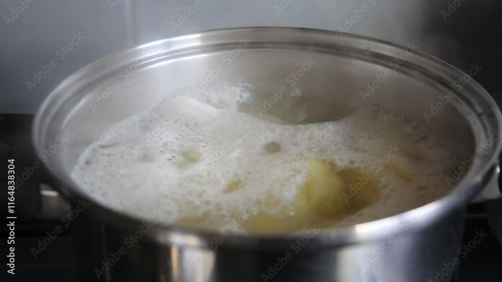 A Cooking Pot Filled with Boiling Water and Various Ingredients for Delicious Meals A Cooking Pot Filled with Boiling Water and Various Ingredients for Delicious Meals
