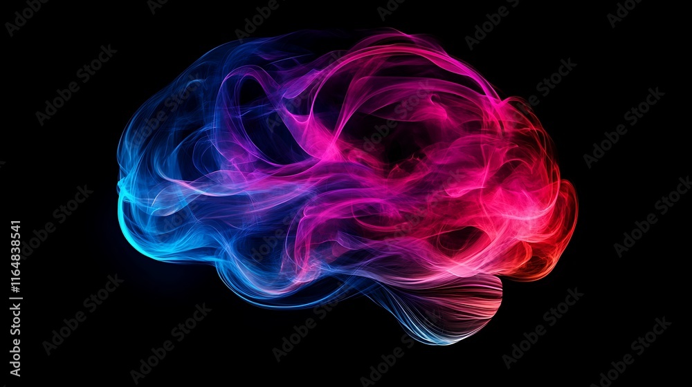 Obraz premium Abstract brain image with colorful smoke.