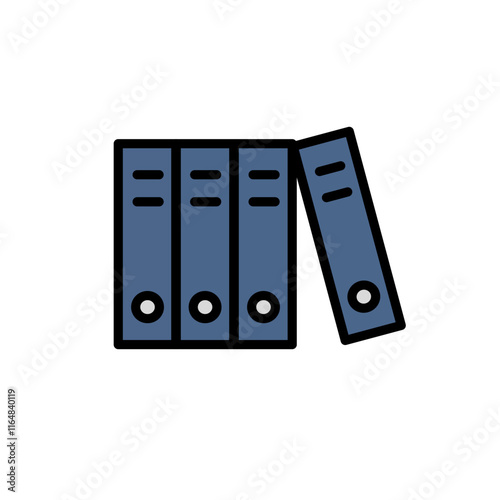 row of folders vector, stationery icon