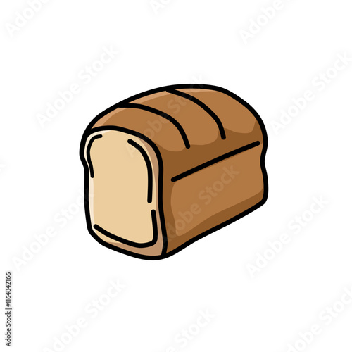 loaf of bread isolated vector, food illustration